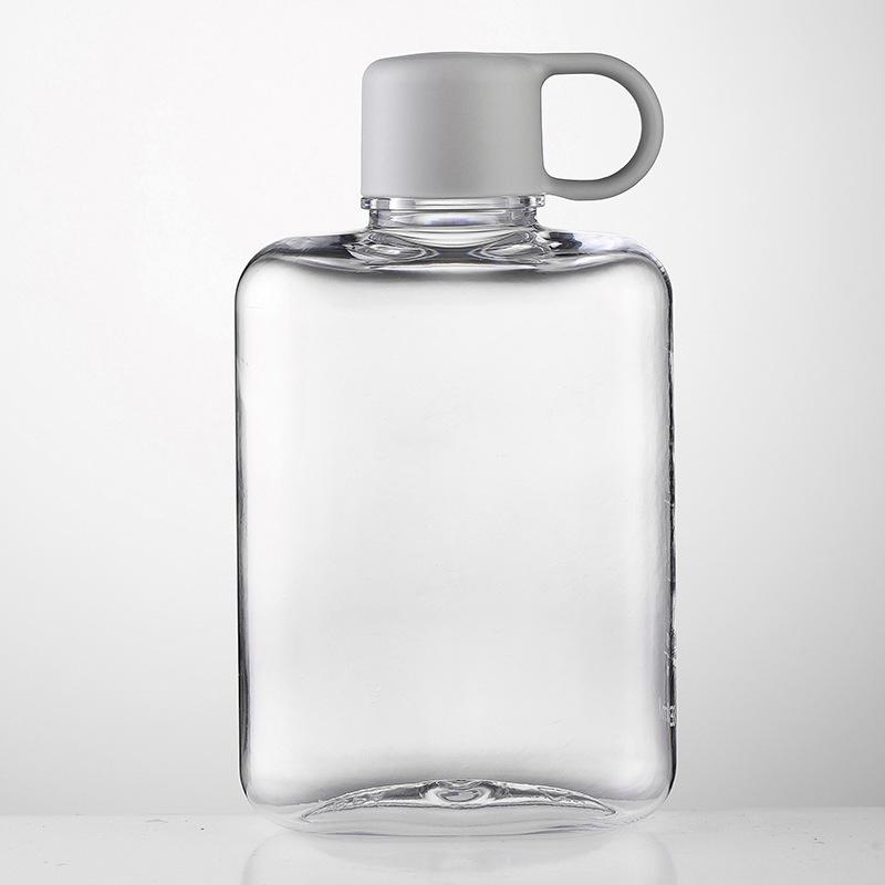 

Бутылка для воды 360 мл, плоская, без BPA, спортивная, пластиковая, чайник для питья молока, сока, посуда для питья, переносная чашка, небьющаяся бутылка серый