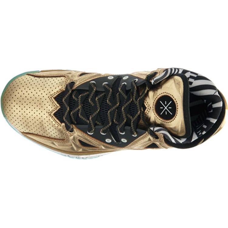 Li Ning WOW 2 Trendige Rutschfeste Leichte Nicht-rutschende Leichte Mittelhohe Basketballschuhe Herren Schwarz Gold ABAJ003-12