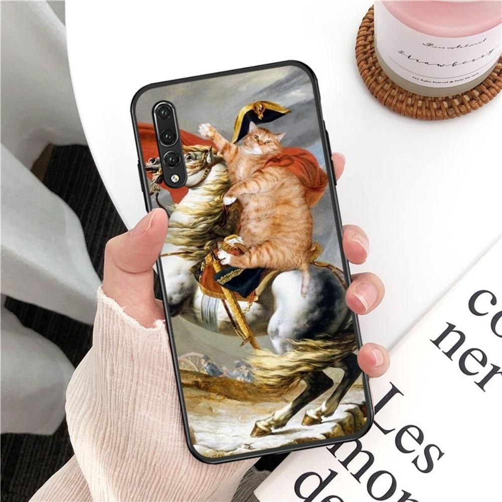 Van Gogh Mona Lisa Fun Cat Art Phone Case For Huawei P 8 9 10 20 30 40 50 Pro Lite Psmart Honor 10 Lite 70 Mate 20lite