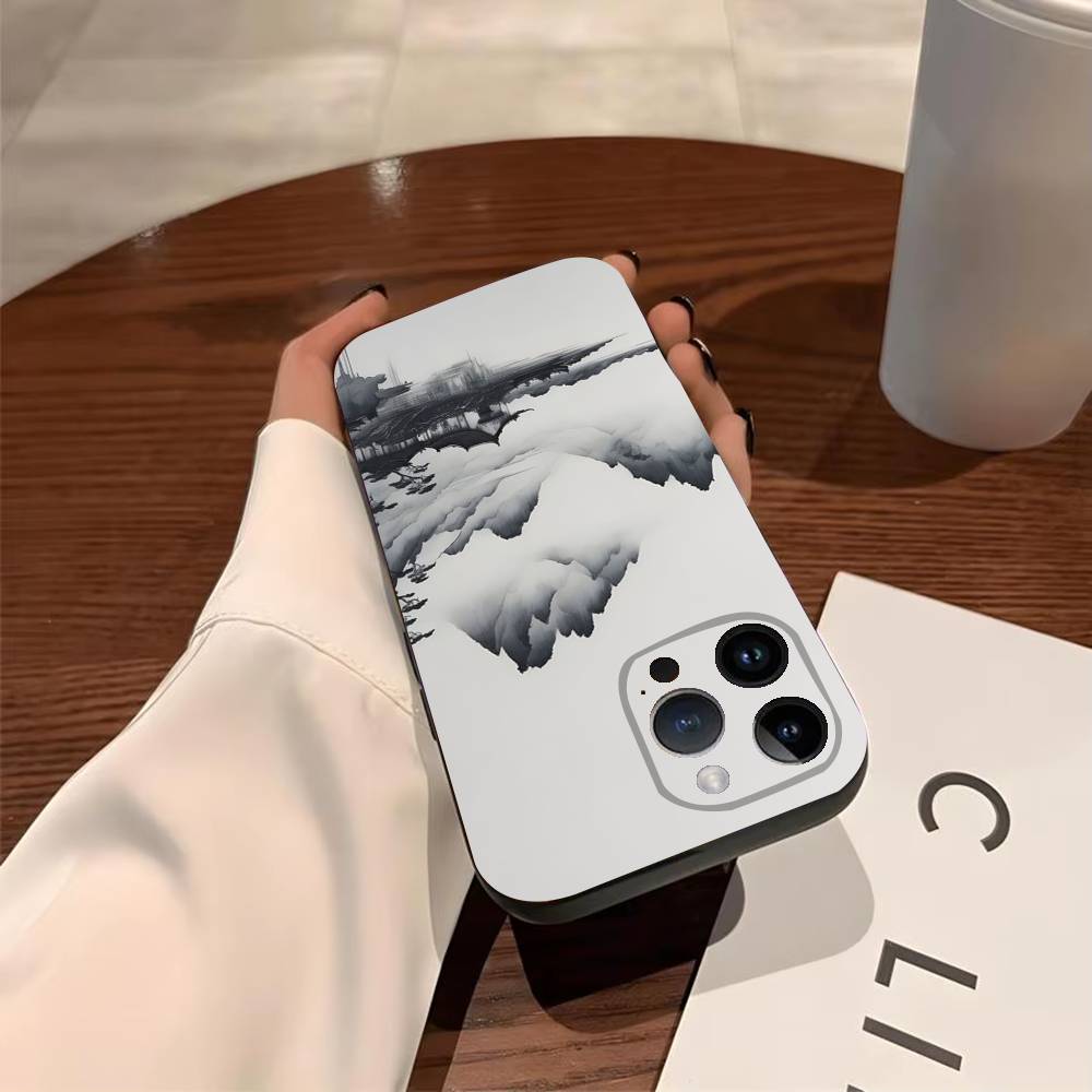By The Mountainside Phone Case For iPhone 17,16,15,14,13,12,11,Pro,X,XS,Max,Plus Soft Black Cover