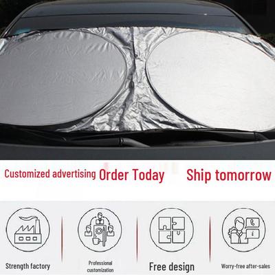 Parasolar Universal Argintiu cu Inel Dublu pentru Parbrize Auto