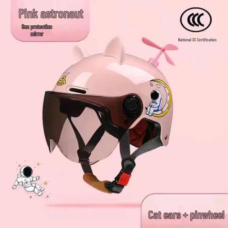 Certified Children's Cute Motorcycle and Electric Scooter Helmet - All-Season, Half Helmet for Summer Use