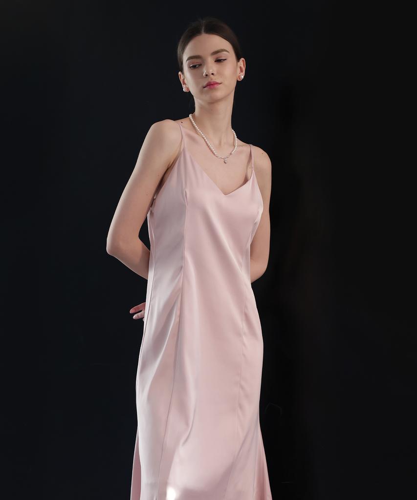 Leobeucham [Venus Satin Slip Dress_Pink] Venus Satin Slip Dress