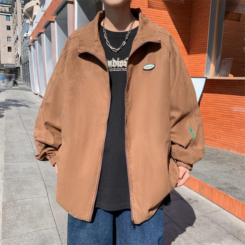 

Стильная мужская куртка свободного кроя Весна/Осень 2024: Хай-стрит Гонконг, Японский Харадзюку, Корейская мода 2XL кофейный