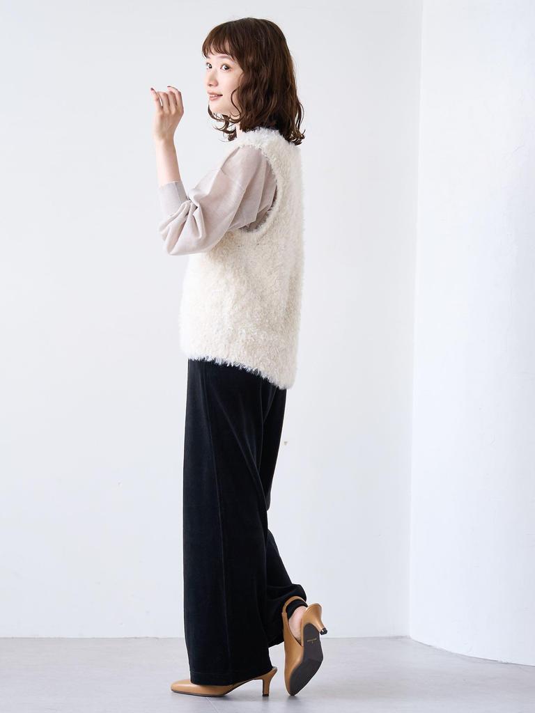 Cohen Ferret-Like Velvet Easy Wide Pants, 76406000002, 4570 Orange (45), Size L