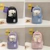Youth College Style Backpack With Spliced Nylon Material And Features For Schoolgirls
