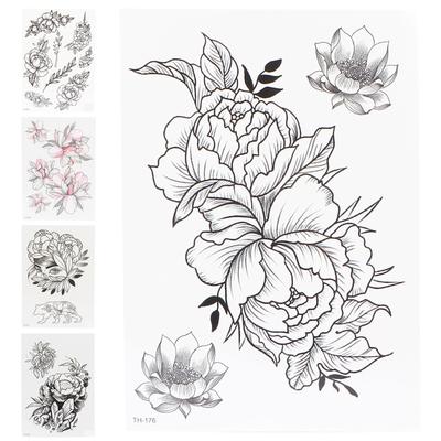 Temporary Tattoos Women Waterproof Flower Long Lasting Body Fake Tattoo Stickers