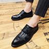 Große Lederschuhe Herren Businessschuhe Spitzschuhe Krokodilledermuster Kleiderlederschuhe Herrenlederschuhe sind im Trend