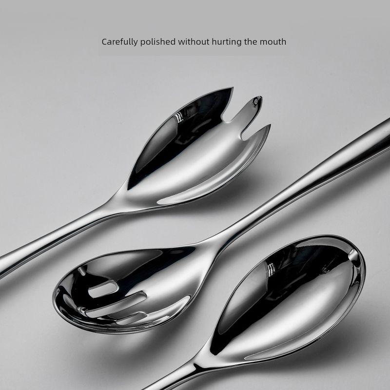 304 Stainless Steel Serving Spoon, Dining Spoon, Commercial Spoon for Hotel and Restaurant, Household Large Skimmer Spoon, Food-Grade Serving Spoon