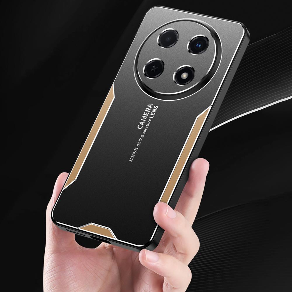 

For Honor X60 Pro 5G Phone Case Aluminium Alloy TPU PC Back Cover Gold