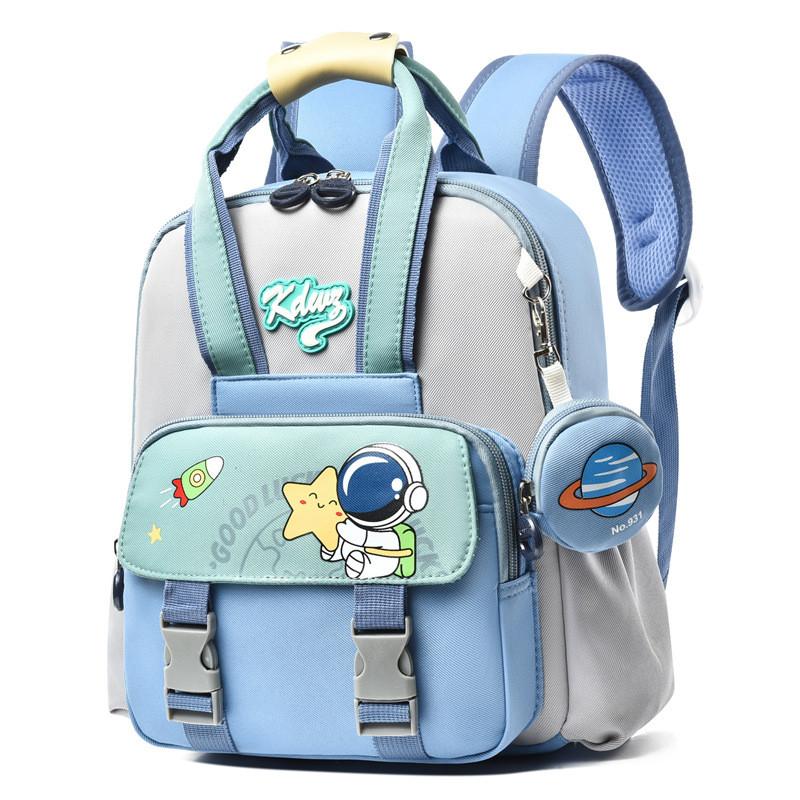 Rabbit Cartoon Cute Astronaut Printed Childrens Backpack With Wallet For School