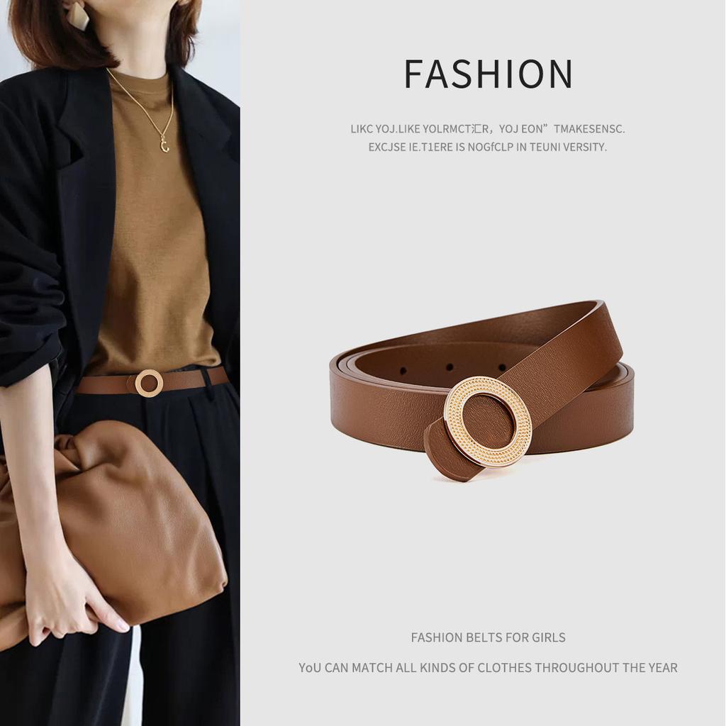 Women'S Belt, Leather Thin Belt, Retro Versatile Jeans With Women'S Skirt Decoration Women
