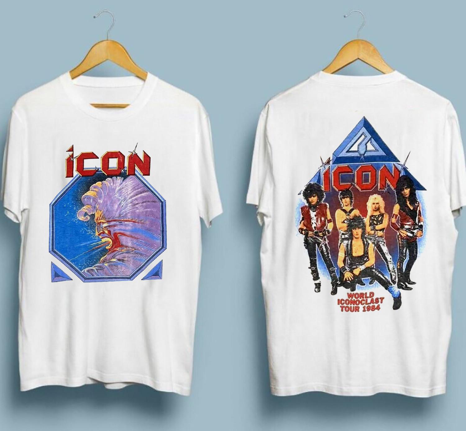 Icon 1984 Iconoclast Welttournee T-Shirt Weiß Alle Größen Geschenk Fans XXL gray