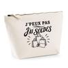 Trousse Beige J’peux Pas J’ai Soldes J'peux Pas Minimaliste | Trousse De Toilette En Coton 3 L Avec Zip Métal Et Fond Plat