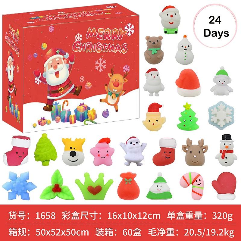Soft Squishies For Kids 24days Xmas Fidget Toy For Toddlers