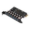 PCIE to USB 3.0 Expansion Card 5Gbps High Speed 4A Power Supply VIA Chip PCB with 7 USB3.0 Ports