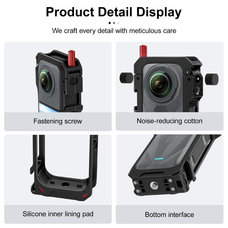 Lightweight Shockproof Frame For X5 Cameras Cage Bracket Featuring Double 1/4 Screw Holes Cold Shoe Mounts Slot
