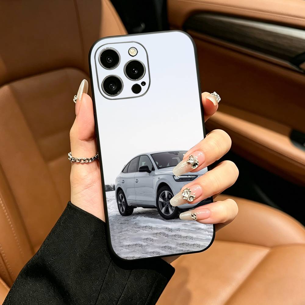 COOL Q5 series car-ES Phone Case For iPhone 12 13 14 15 16 17 Pro Max, Lightweight and practical Soft Black Cover iPhone13PROMAX