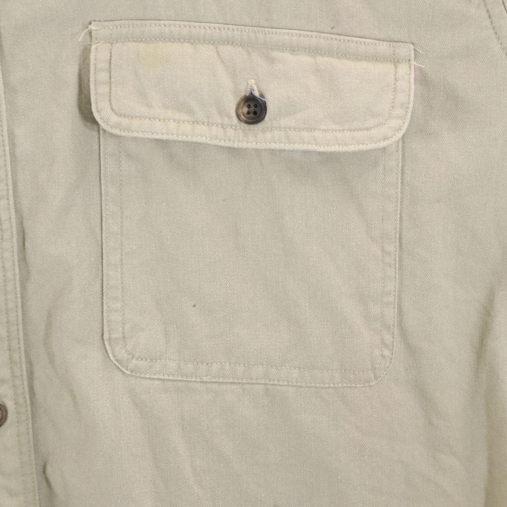 L.L.BEAN 80s Outdoor Vintage Long Sleeve Shirt M Beige Men's Used