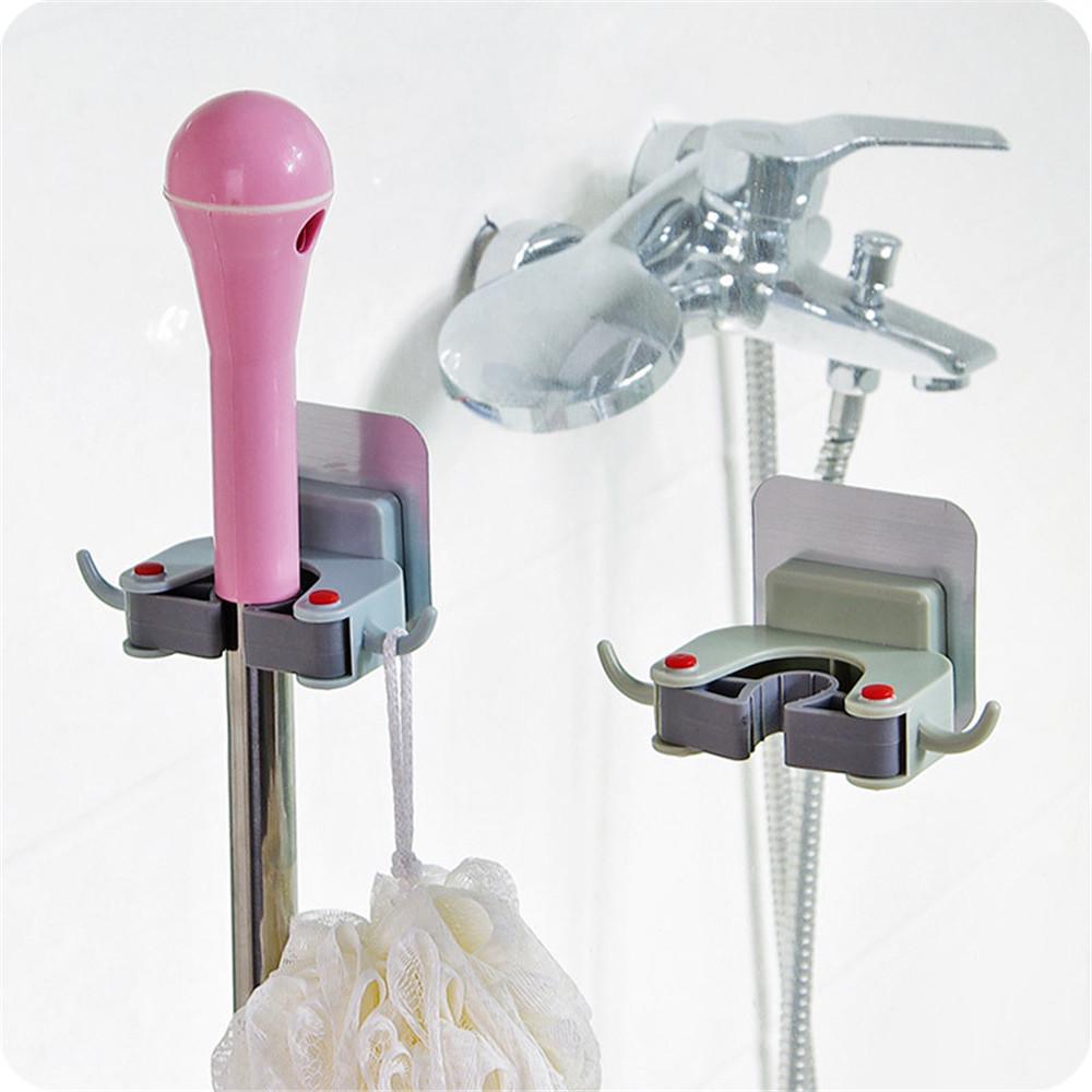 Wall Mounted Mop Organizer Holder Brush  Hanger Storage Rack Kitchen Hook
