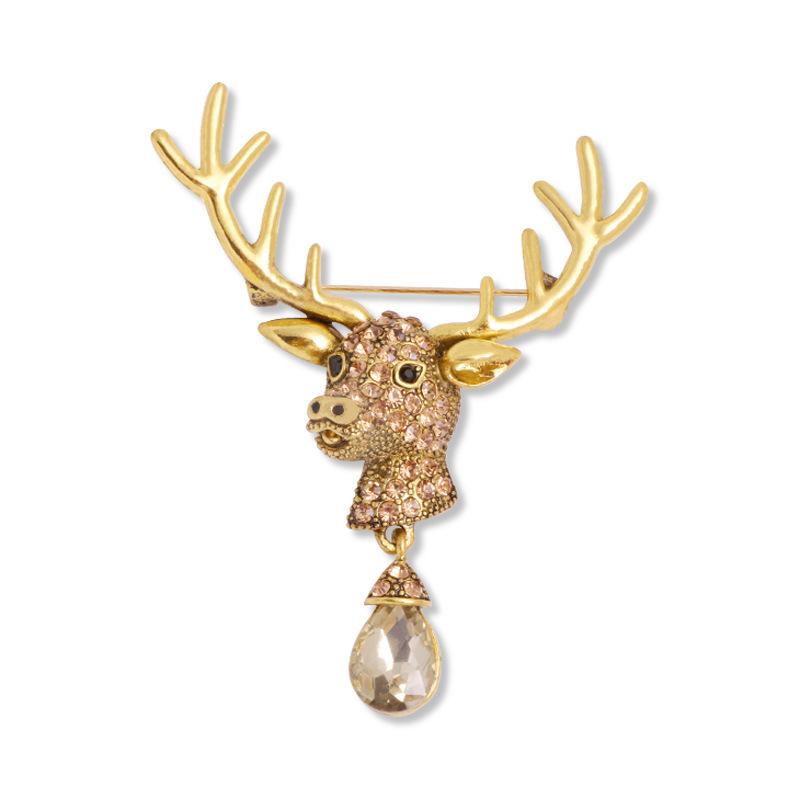 Diamond Flamingo Brooch Bee Giraffe Lobster Small Fish Puppy Spider Deer Head Pendant Corsage