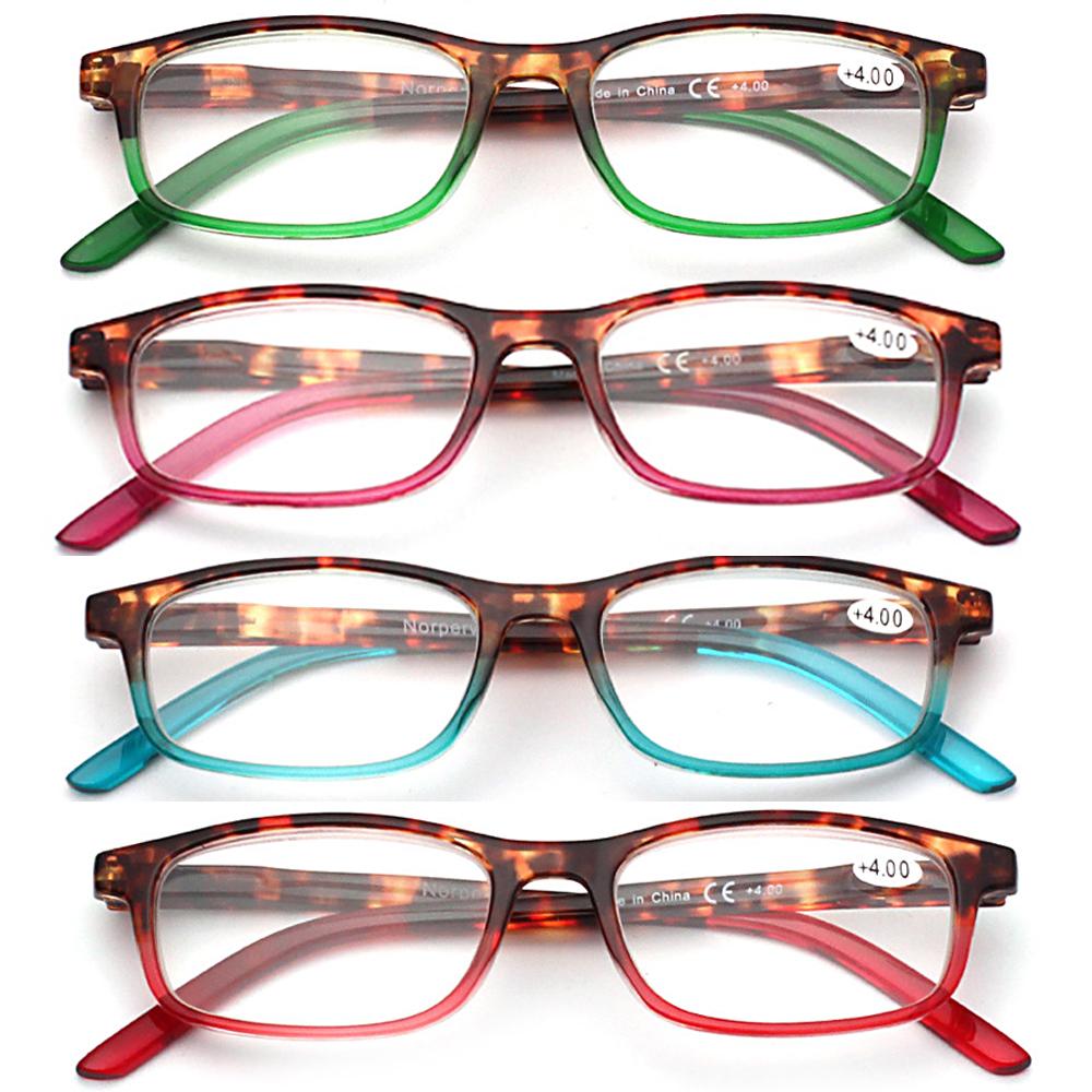 Turezing Reading Glasses Spring Hinges for Men Women Rectangular Frame HD Magnifier Eyewear