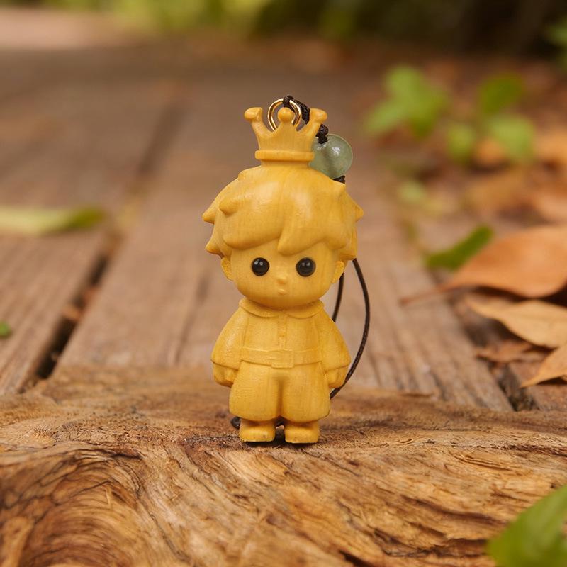 Little Prince Golden Sandalwood Healing Keychain - Cute Bag Charm & Children's Gift