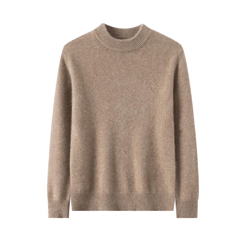 ROMON Men's Pure Wool Half-High Collar Thickened Knitted Sweater