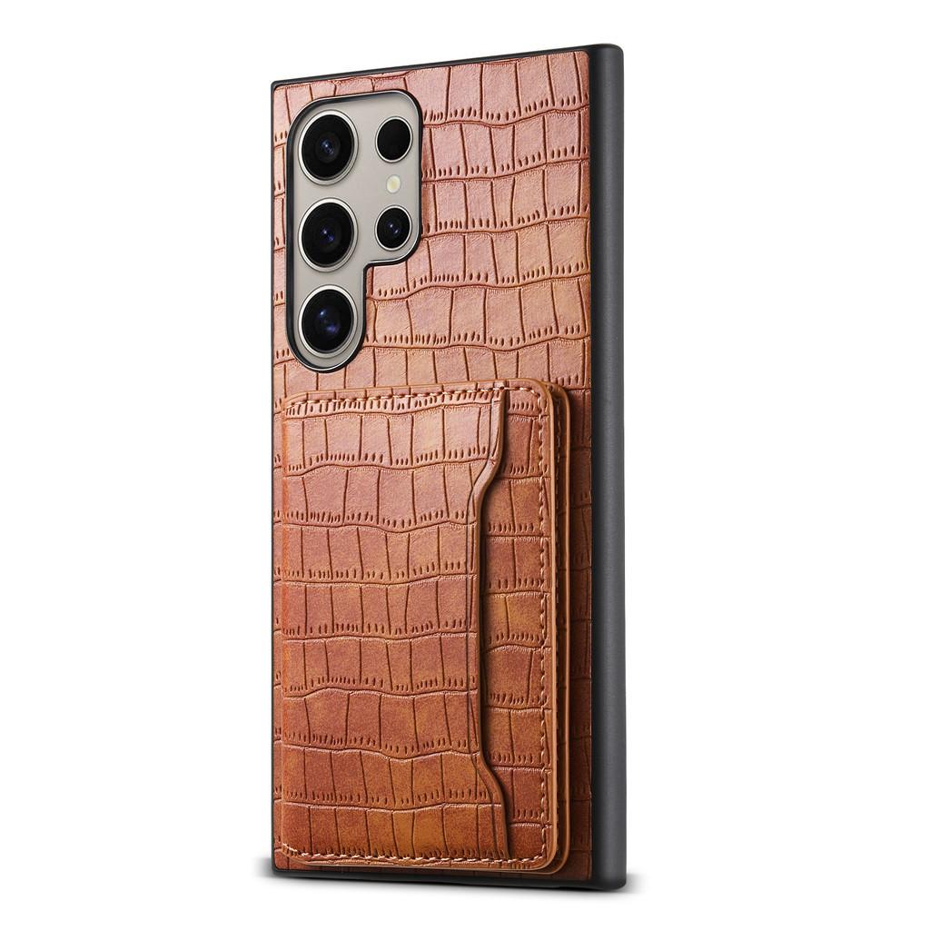 Luxury Crocodile Texture Leather Case For Samsung Galaxy S24 Ultra S23 Plus S21 FE Card Slot Wallet Flip Stand Smart Phone Cover
