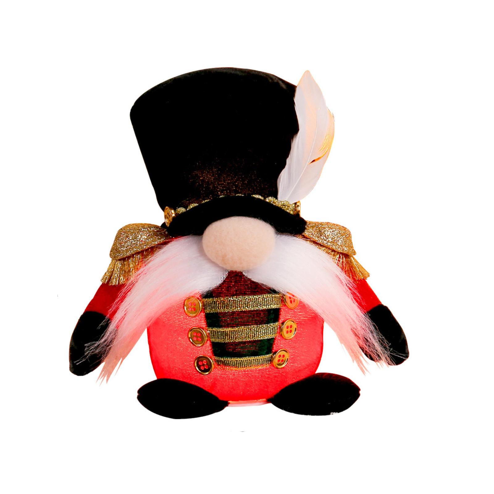 

Christmas Glowing Standing Soldier Figurine Creative Christmas LED Light Faceless Elder Doll Shop Window Display Piece One Size красный