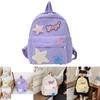 Cute Geometric Pattern Nylon Kids Backpack For Preschool Boys And Girls