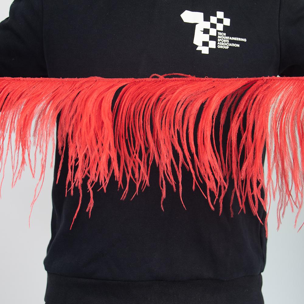 Feather1 Meter  White Ostrich Feathers Trim Fringe 8-22cm Natural Ostrich Feather Ribbon for Wedding Party Clothing Decoration Plumes