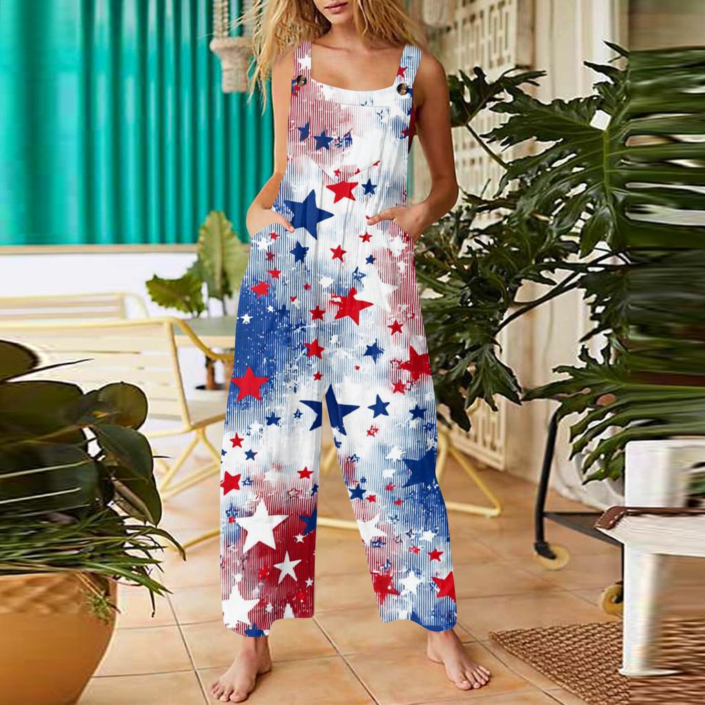 Women's Casual Pants Sleeveless Day Printed Cotton Pants