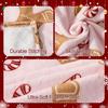 Pink Flannel Gingerbread Man Bed Blanket, Lightweight Cozy Christmas Blanket for Couch Sofa Bed Living Room Home Decor Gifts