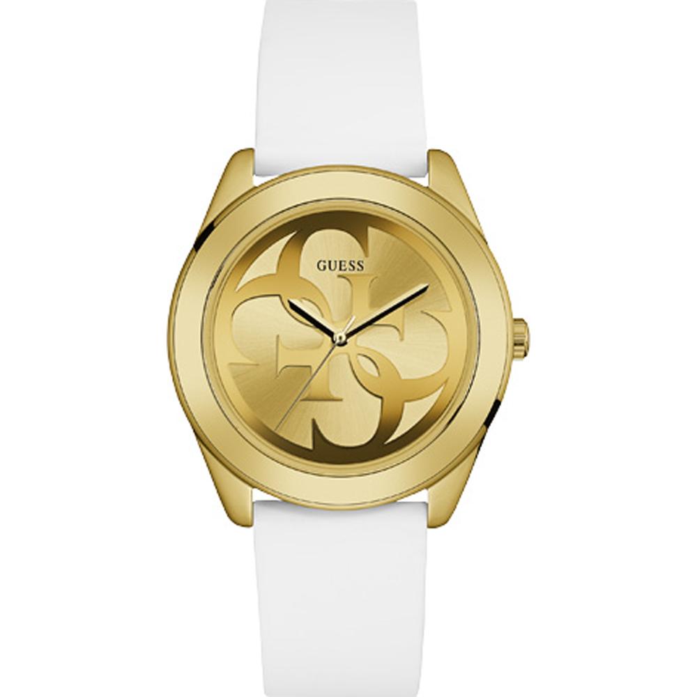 GUESS G Twist Gold White Stainless Steel Silicone Ladies Quartz Watch W0911L7 бежевый