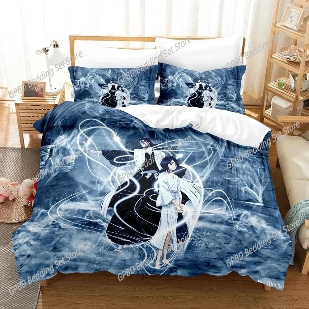 3D Print Anime Bleach Kurosaki Ichigo Beding Set Bedrom Soft Modern Bedspreads Comefortable Soft Duvet Cover Comfortable Quilt Cover Pilowcase