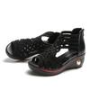 2025 New Fashion Wedge Sandals Women Summer Shoes Elegant Ladies Rome Hollow Out Sandals Female Sandalias Black Wedge Heels