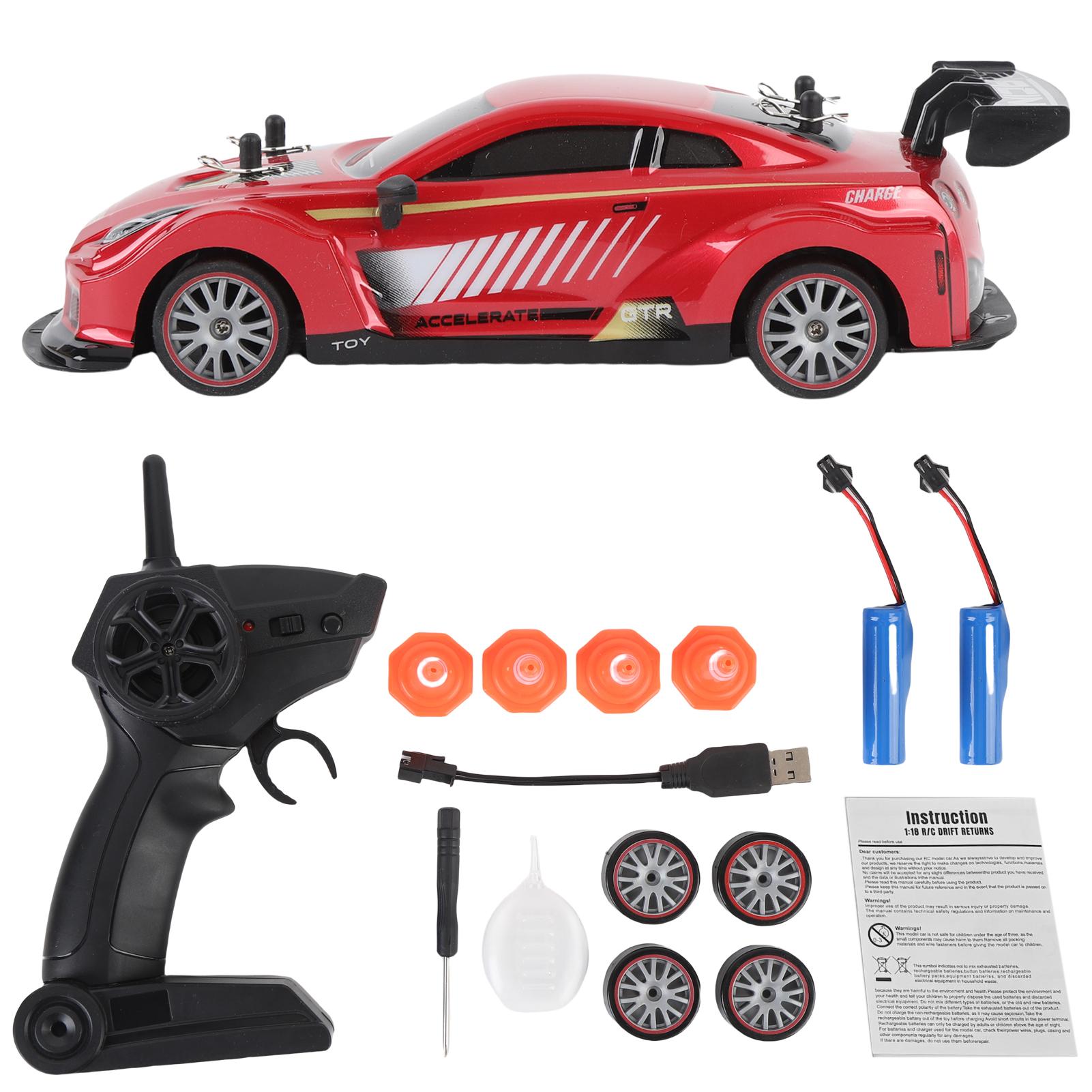 

Машина на радиоуправлении, Перезаряжаемый полноприводный дрифтовый автомобиль с функцией распыления и подсветкой, Игрушечная машина 2,4 ГГц Red 2 Batteries