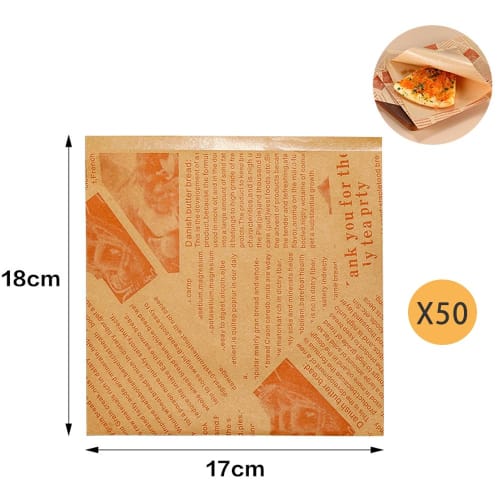 YFFSFDC Burger Bags, Hamburger Wrappers, Disposable Sandwich Wraps, Wax Paper Sheets, Greaseproof Paper, Fried Food Wrapping, Restaurant, Picnic, Part