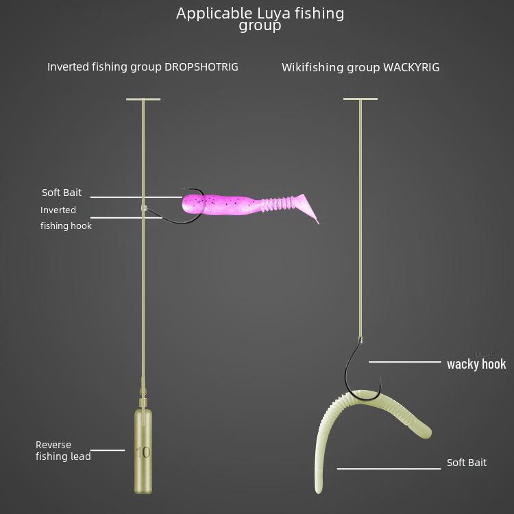 Loach Hook Lure Set: Inverted Thin Strip Fishing Hooks with Soft Worm Bait for Mandarin Fish & Perch - Bulk Pack