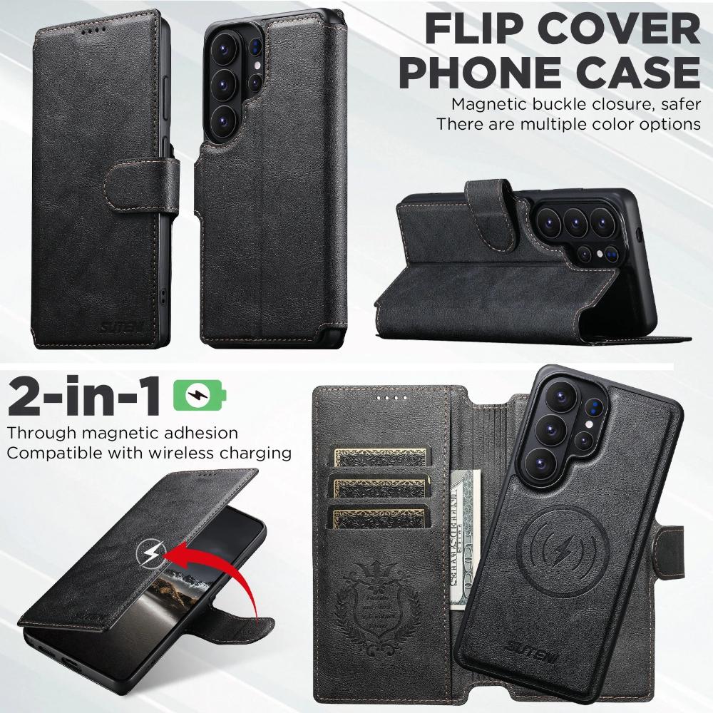Magnetic attraction Phone Case for Samsung Galaxy S26 Ultra S22 S23 S24 S25Ultra Detachable Card Holder Wallet Leather Cover