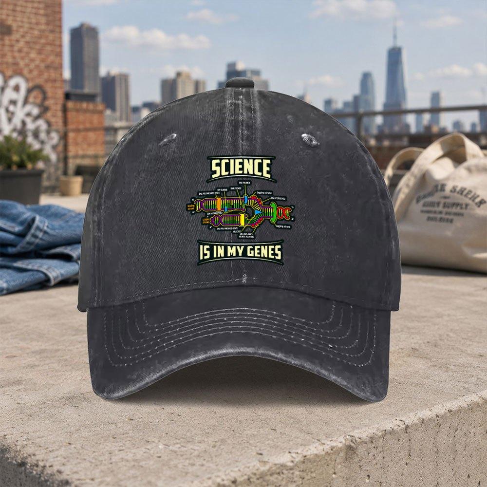 DNA Science Gene Baseball Cap  Lightweight Foldable Hook  Loop Hat with Curved Brim Unisex for Unisex  Women