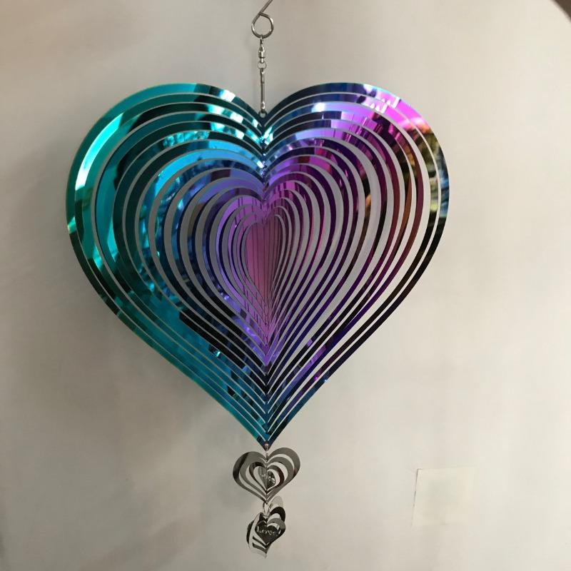 Heart Wind Spinner Rotating Stainless Steel Wind Chimes Luxury Modern Dreamcatcher Aesthetic Bedroom Dreamcatchers Home Decor