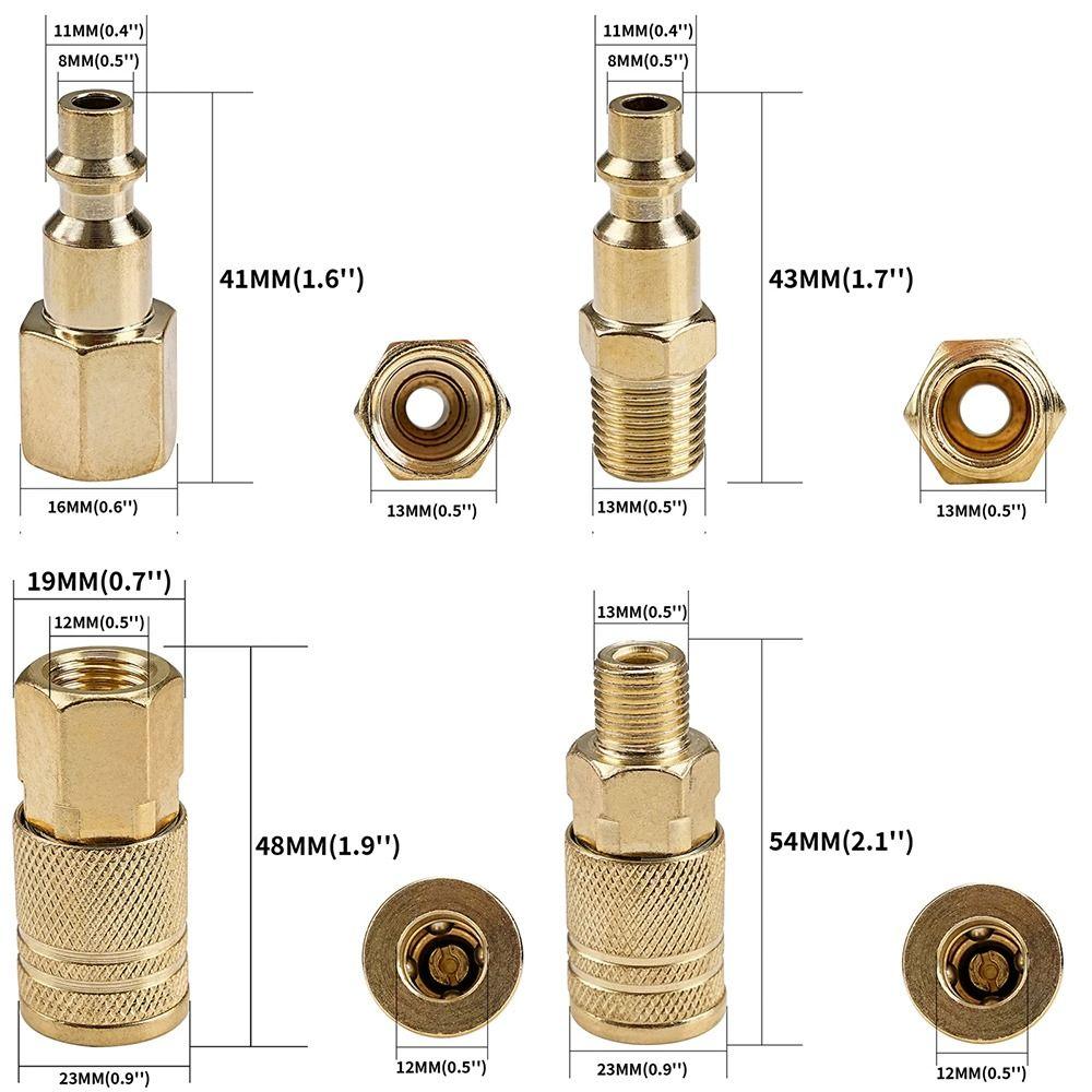 1Pcs Compressor Connector Tool Quick Coupler Tool Quick Release Air Line 1/4" NPT Coupling Adapter Hardening Steel Hose Fitting