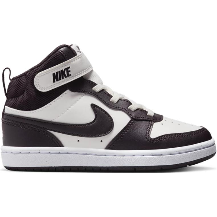 Nike Court Borough Mid 2 PS Sail Burgundy Ash Kids Sneakers Black White CD7783-126