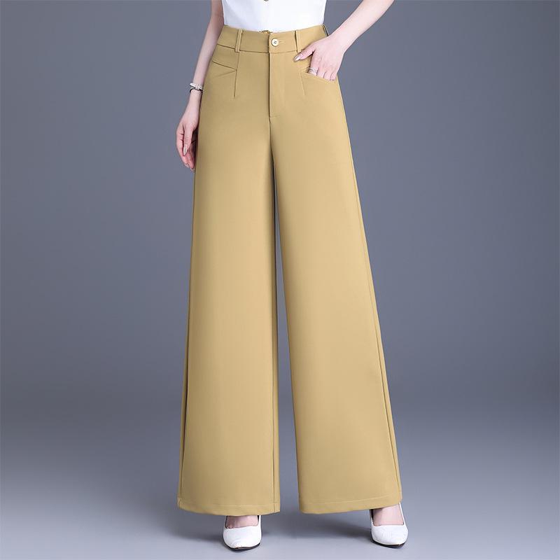 Women s High-Waisted Wide-Leg Pants - Textured, Drapey, Loose-Fit, Spring/Summer 2026 Collection, Stylish, Straight-Leg. 4XL