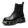 Big head Martin boots men's and women's niche zipper platform heightening locomotive boots tooling shoes 39887-J