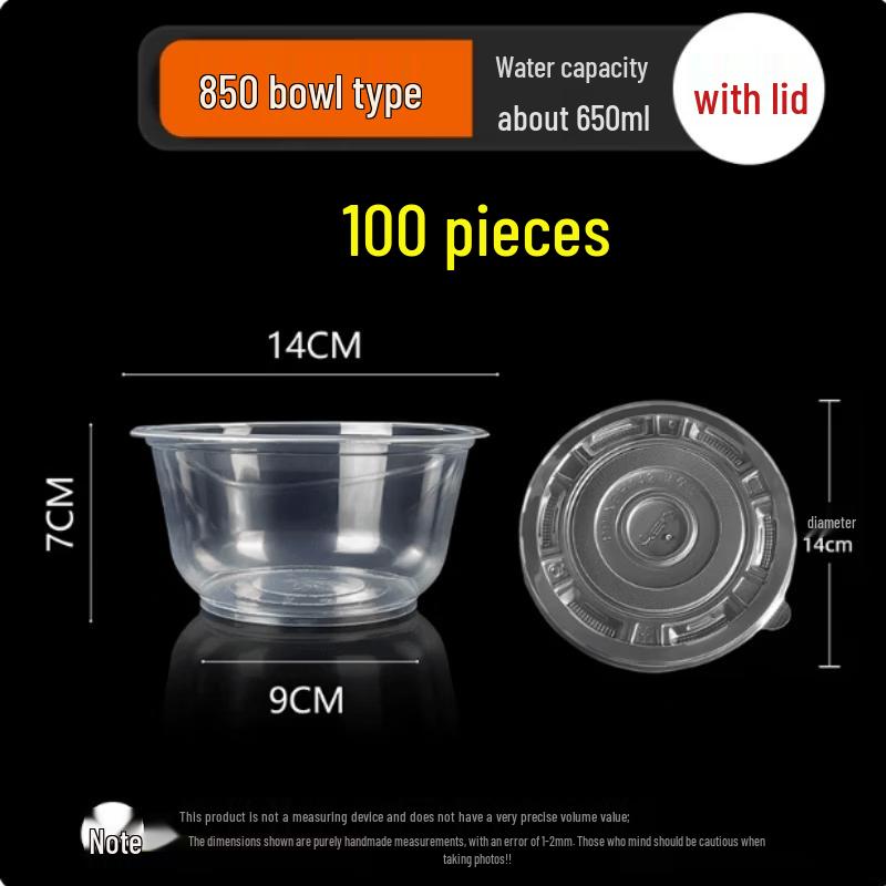 Thickened Food Grade Disposable Round Plastic Bowls with Lids