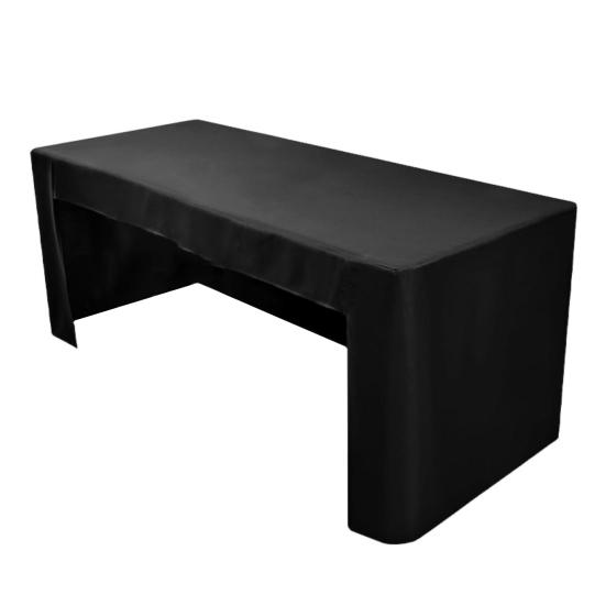 Fitted Tablecloth Polyester Open Back Table Cover Solid Color Washable Table Cloth for Meeting Party Wedding Banquet Birthday Decor