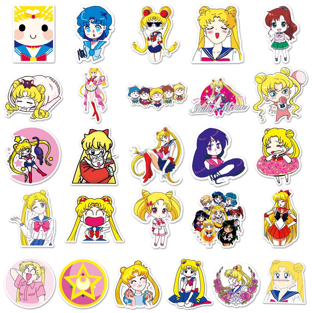 51 Unique Sailor Moon Cartoon Stickers for Luggage, Tablets, and More